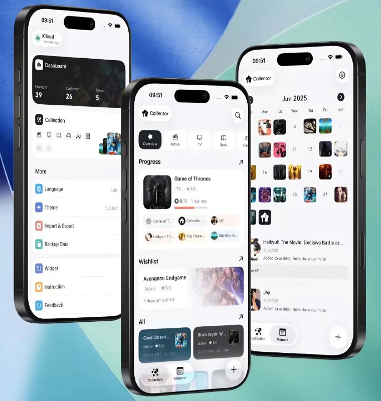 📣 群友自荐| 收藏家：用标记留住人生瞬间 记录你所爱的每一个片刻🖼 标签：#收藏家 #记录生活 #书影音游 #iOS应用 #个人收藏 #标记日记📱 简介：收藏家 是一款专为记录与收藏设计的 iOS 应用，让你把喜欢的 电影、剧集、书籍、专辑、游戏、应用、播客 等内容都收入囊中