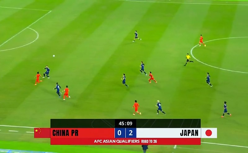 🏆 2026年国际足联世界杯预选赛(亚洲区) 预选赛 中国 vs 日本 中国队不敌日本队 比赛最终得分1️⃣：3️⃣北京时间11月19日晚上20:00，世预赛亚洲区第三阶段C组第6轮，中国主场迎战日本