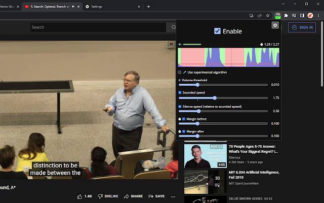 🌐 扩展程序 ▎Jump Cutter：通过快进句子之间的长停顿，观看讲座的速度提高 ~1.5 倍🔍【主要功能】：    观看讲座、网络研讨会、播客等视频演讲者将部分时间花在谈话以外的事情上