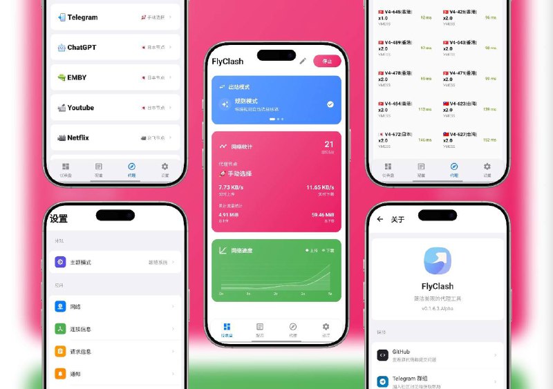 🔖 FlyClash | 简洁优雅的 Clash Meta 安卓客户端，代理工具的颜值与实力派　老旧代理 App 满屏密密麻麻？FlyClash 用现代化 UI + 全面功能集给你重新定义体验