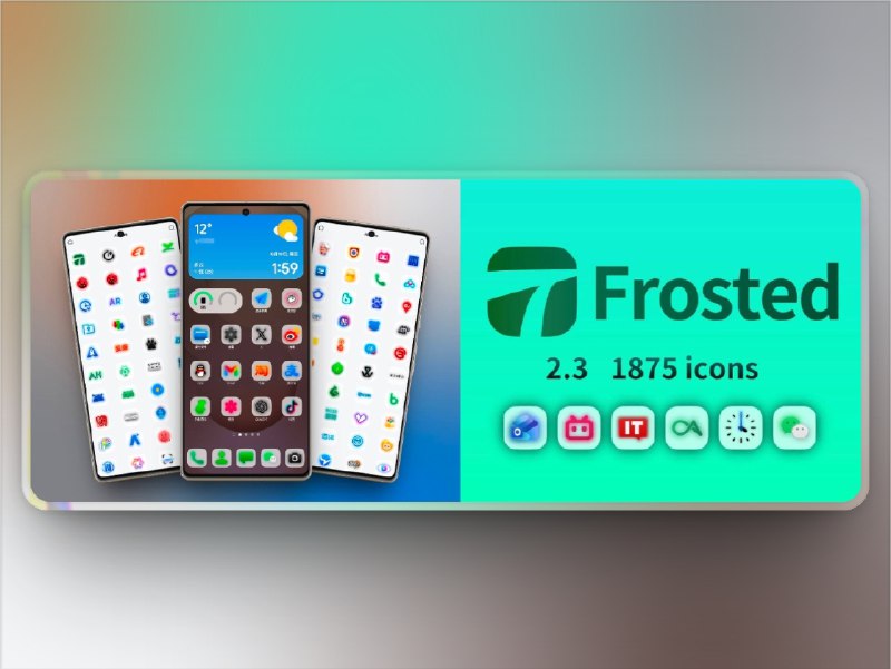 👥 Frosted 图标包 | v2.3 适配1800＋图标-白底磨砂的极简之美　Frosted 图标包 由设计师🐶思考有七分 制作，整体设计理念为 白底、简洁、磨砂质感