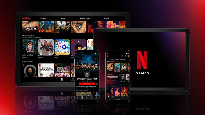 流媒体影视Netflix上线游戏业务▎近日，Netflix宣布推出Netflix Games功能，该功能将允许Netflix用户在他们的移动设备上游玩游戏，首批推出的游戏只有五款，所有的Netflix订阅用户都可免费游玩（该功能仅在Android系统上推出，iOS则有待公布）▎本次推出的5款游戏大致可分为两大类：· 其一 是Netflix改编于自家IP《怪奇物语》的两款游戏：《怪奇物语：1984》(BonusXP)和《怪奇物语 3：游戏》(BonusXP)· 其二 是引入其他厂商的三款休闲类游戏：《一球入魂》(Frosty Pop)、《卡牌大爆发》(Amuzo & Rogue Games) 和《跷跷球》(Frosty Pop)