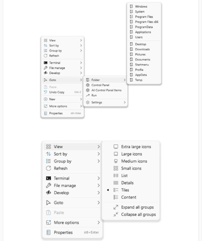 Nilesoft Shell ▎免费开源的可定制Win右键菜单🗯 讯文详情：您可以自主添加、修改或删除自定义项目，全面支持文件、文件夹、桌面和任务栏管理