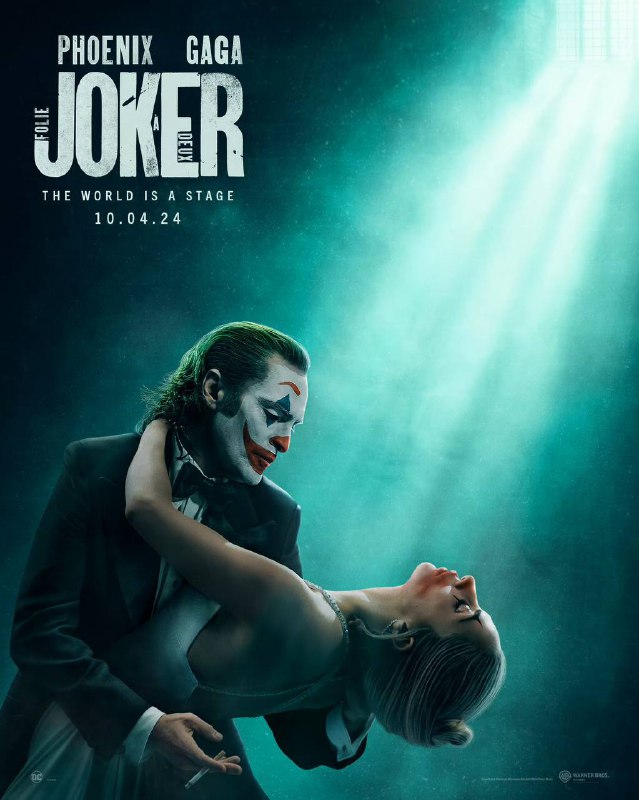 🔝Lady Gaga × 华金·菲尼克斯《#小丑2:双重妄想》首张海报公布，副标题意为“二联性精神病”✨✨▶️《小丑2：双重妄想》被评为 R 级，原因包括：- 若干激烈的暴力场面- 贯穿全片的不雅语言- 若干性相关内容- 简短的全裸镜头 华金·菲尼克斯出演小丑亚瑟，Lady Gaga饰演哈莉·奎茵，据说影片是歌舞片形式，会对15首以上经典歌曲进行重新演绎🔈 上映时期： 首支电影预告将于4月9日正式放出！定档今年10月4日北美上映！ 🔖 奥斯卡电影发布频道