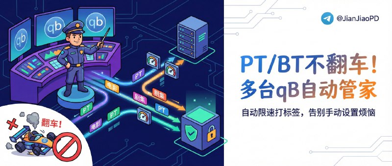 📣 SeedFlow | 多台 qBittorrent 自动限速打标签，PT/BT 再也不怕忘设置翻车🖼 标签：#SeedFlow #qBittorrent #PT #BT #磁力 📱 简介：PT/BT 玩久了你就会发现，最容易出事的不是客户端不稳，而是人会忘——忘了限速、忘了打标签、忘了不同站点要不同规则，最后不是跑满带宽就是被判超速封号
