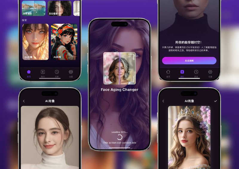 限免付费应用 | AgeLapse Face Age Changer——AI 滤镜模拟年龄变化，探索面部变迁  利用AI 滤镜，体验面部衰老、年龄倒退、历史外观等变化，还支持去除背景、自动增强、面部修饰，轻松打造理想形象，并可一键分享照片☁️限免有时效性请注意时间☁️在购买界面中没有显示金额，说明就是免费的🎮设备需装有 iOS 12.0或更高版本🏬 AgeLapse Face Age Changer        [🎮终身购买¥0.00 元]平台：#iOS标签：#年龄变化 #面部衰老 #AI滤镜 #照片编辑 #限免📢 频道 | 群聊 | 汉化包