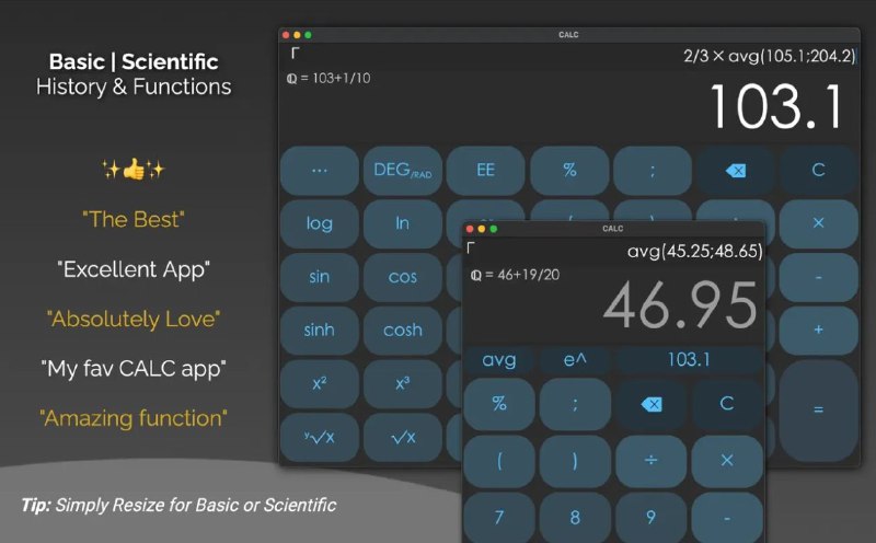 限免App Store应用：CALC Smart 计算器 ±   ▎边输入边计算，快速历史记录或转换👥【支持平台】：#iOS🍏📱【应用标签】：#计算器  #限免💻【软件简介】：边输入边计算，快速历史记录或转换，丰富的功能，纸带，新自定义布局和主题，分数等等！➡️软件功能特色：🟢实时显示计算结果，甚至在括号未关闭时🟢 可在横屏模式下分享历史记录和纸带式求和🟢设计有小部件，为您节省时间和空间🟢 轻松进行快速转换（仅需轻扫或点击）🟢 实时汇率显示，含有国旗和自定义单位选项🟢 快速小费计算器，带有近似值🟢 小数显示分数，精度高达 1/999🟢用户可以自定义无限个函数和常量🟢简单的链接共享表达式🟢 屏幕计时器跟踪剩余时间🔔限免有时效性请注意时间🆘在购买界面中没有显示金额，说明就是免费的🎁『 CALC Smart 计算器 ± 』🦊 频道    📖讨论组  ☁️ 投稿Bot