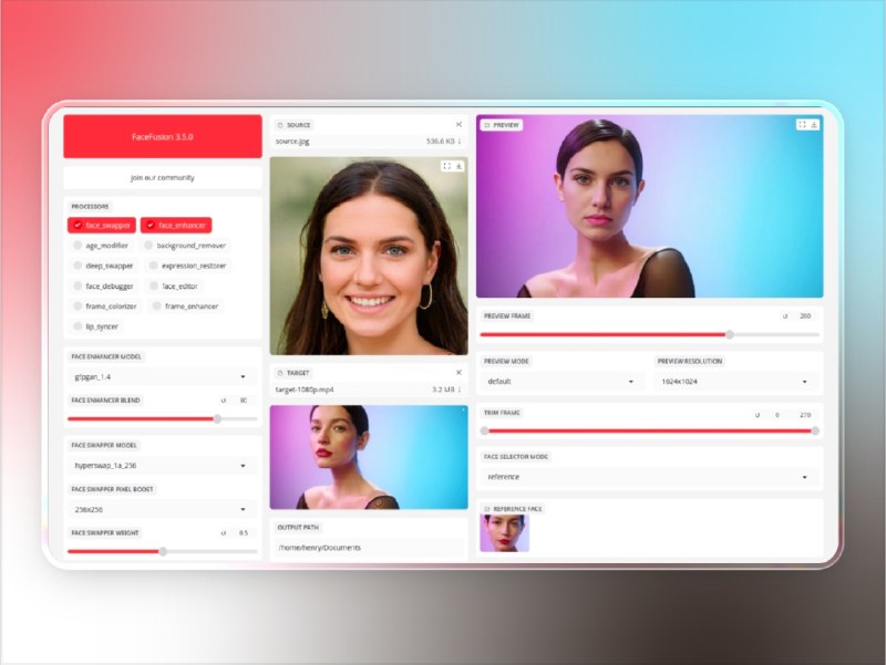 📣 FaceFusion | 开源AI换脸神器 高清换脸、唇形同步与多GPU支持全面解析🖼 标签：#FaceFusion #AI换脸 #视频 #AI #换脸📱 简介：FaceFusion 是一款 开源AI换脸工具，支持 图像与视频处理，整合多种 高质量人脸交换与增强模型，可轻松实现 高清换脸 与 遮挡修复