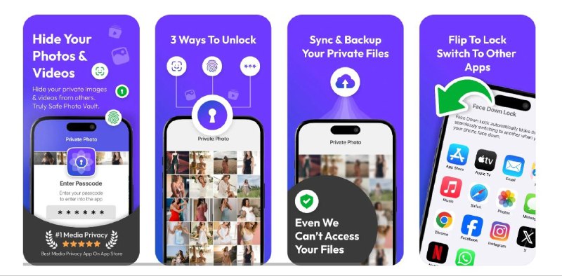 限免App Store应用：The Vault：保护你的“私密”照片和视频 🎮 软件详情：使用密码保护你的应用，通过PIN码增加额外的安全层级，在别人要求查看时，展示隐藏的相册内容
