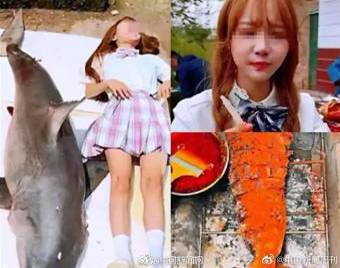 吃大白鲨网红或面临10年以上刑罚近日，网红博主“#提子”拍摄烧烤鲨鱼的视频引发关注